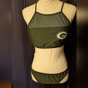 Green Bay Packers Women's Green Mesh Bralette Swimsuit